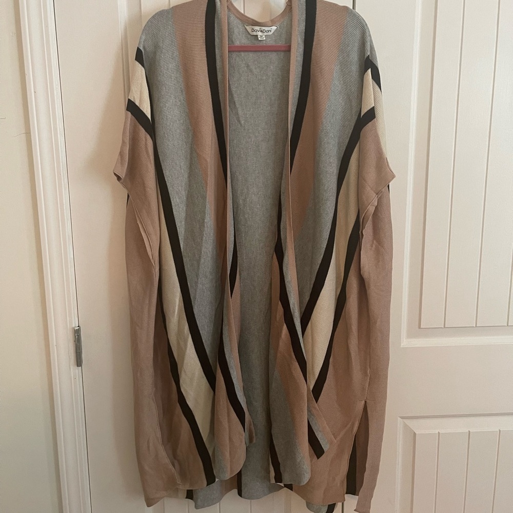 Vici Collection Short Sleeved Long Cardigan Kimono - one size